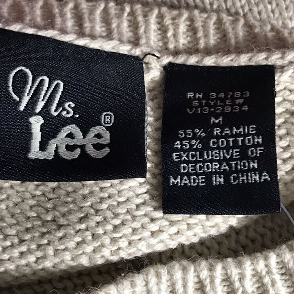 Ms Lee Colorblock Knit Pullover Sweater Teal Blue - Picture 9 of 9